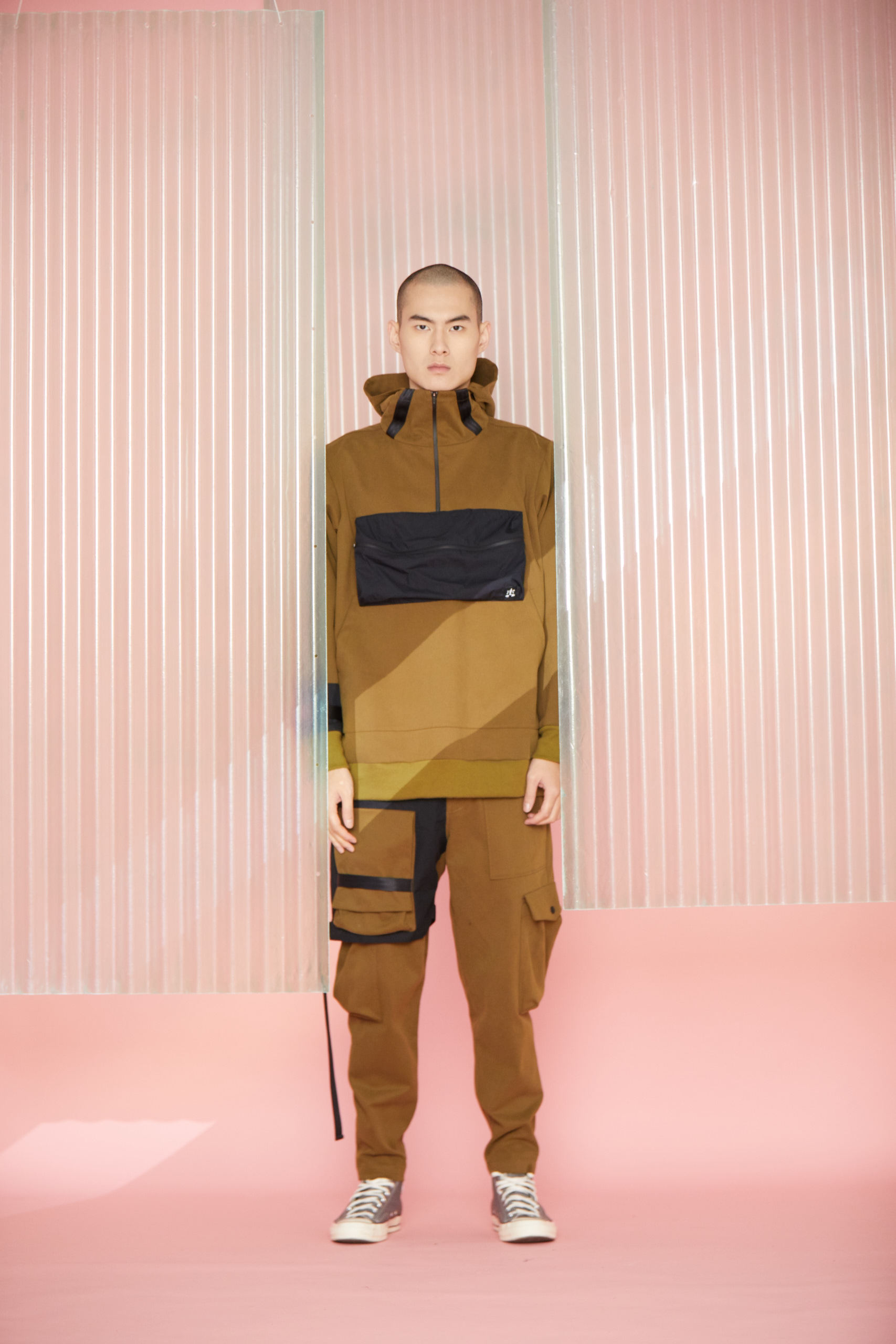 防潑水雙層錐形褲 - 橄欖綠