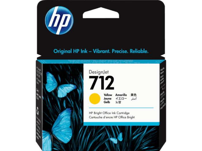 HP 712 DesignJet 29 毫升黃色墨盒 - 3ED69A