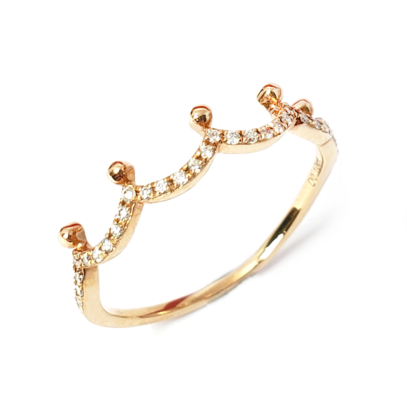 18K玫瑰金天然鑽石戒指