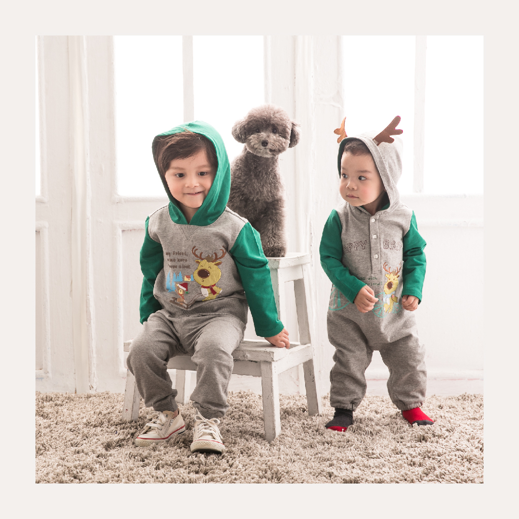 【Limitmax米樂親子】  Limitmax 聖誕麋鹿短版帽Ｔ- 耶誕綠