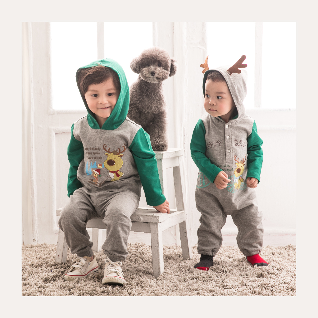 【Limitmax米樂親子】 聖誕麋鹿連身兔裝-  耶誕綠