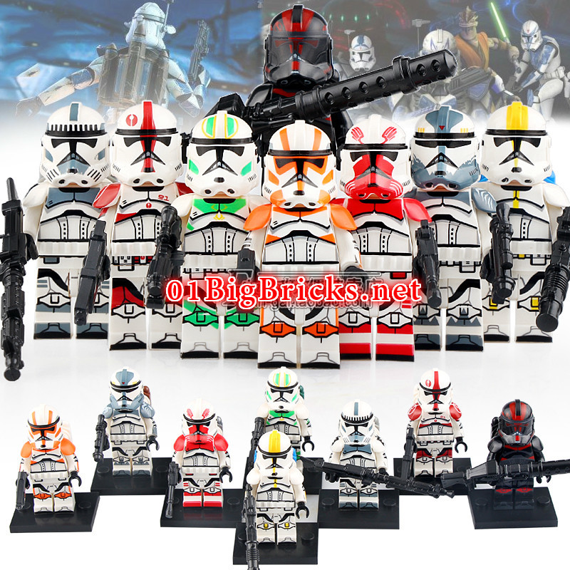 8PCS\Lot Star Wars New Wave of Clone Trooper Minifigures Fit Lego KT1043