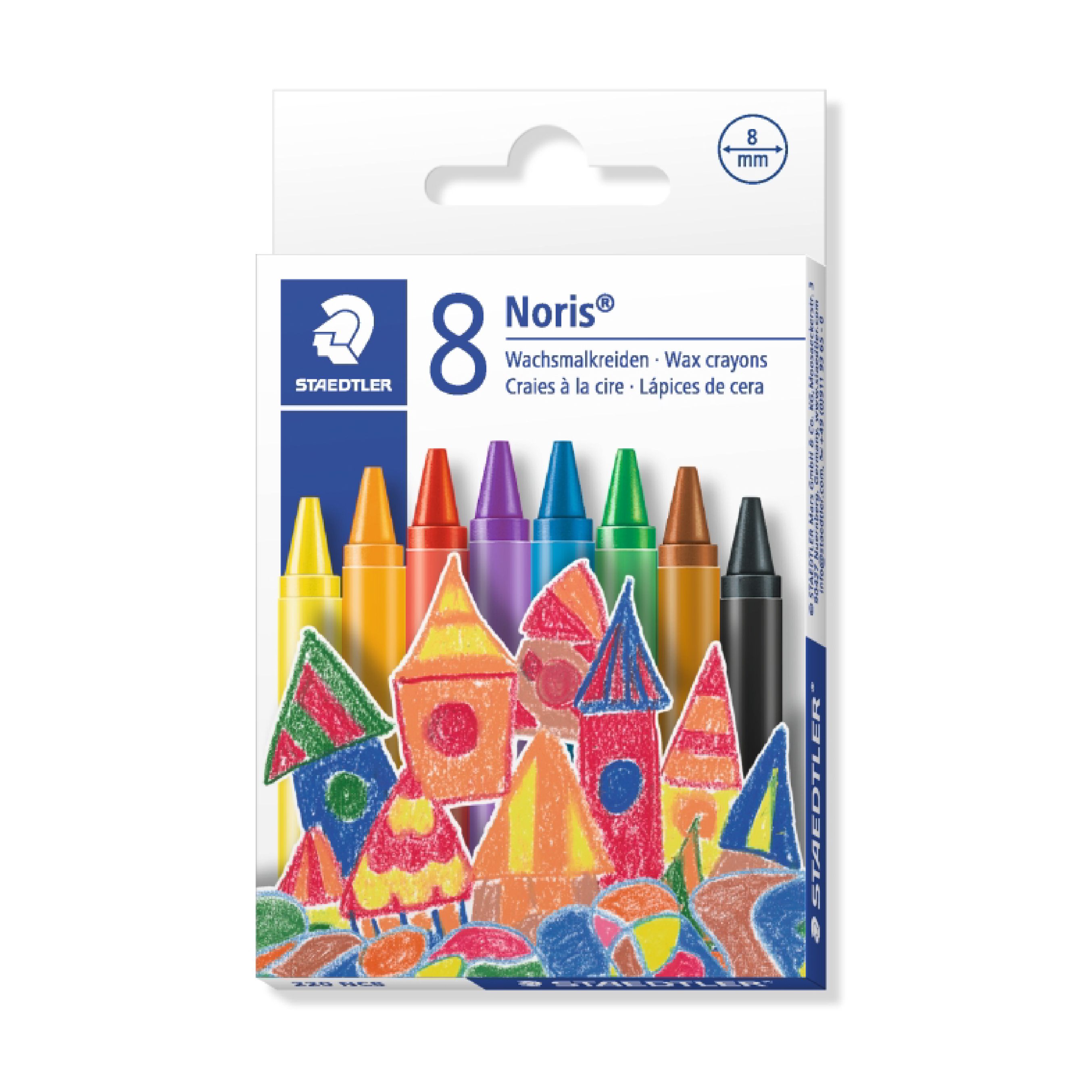 【STAEDTLER 施德樓】快樂學園 無毒安全油蠟筆 8色組 MS220 NC8
