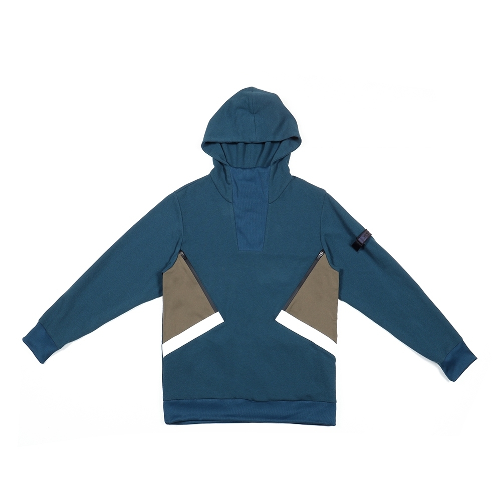 角括號連帽衫 - 藍