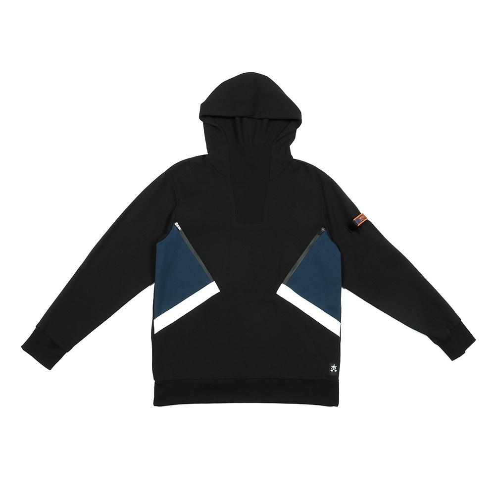 角括號連帽衫 - 黑