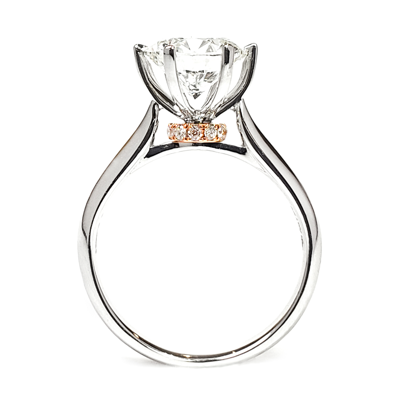 18K白/玫瑰金天然鑽石戒指托