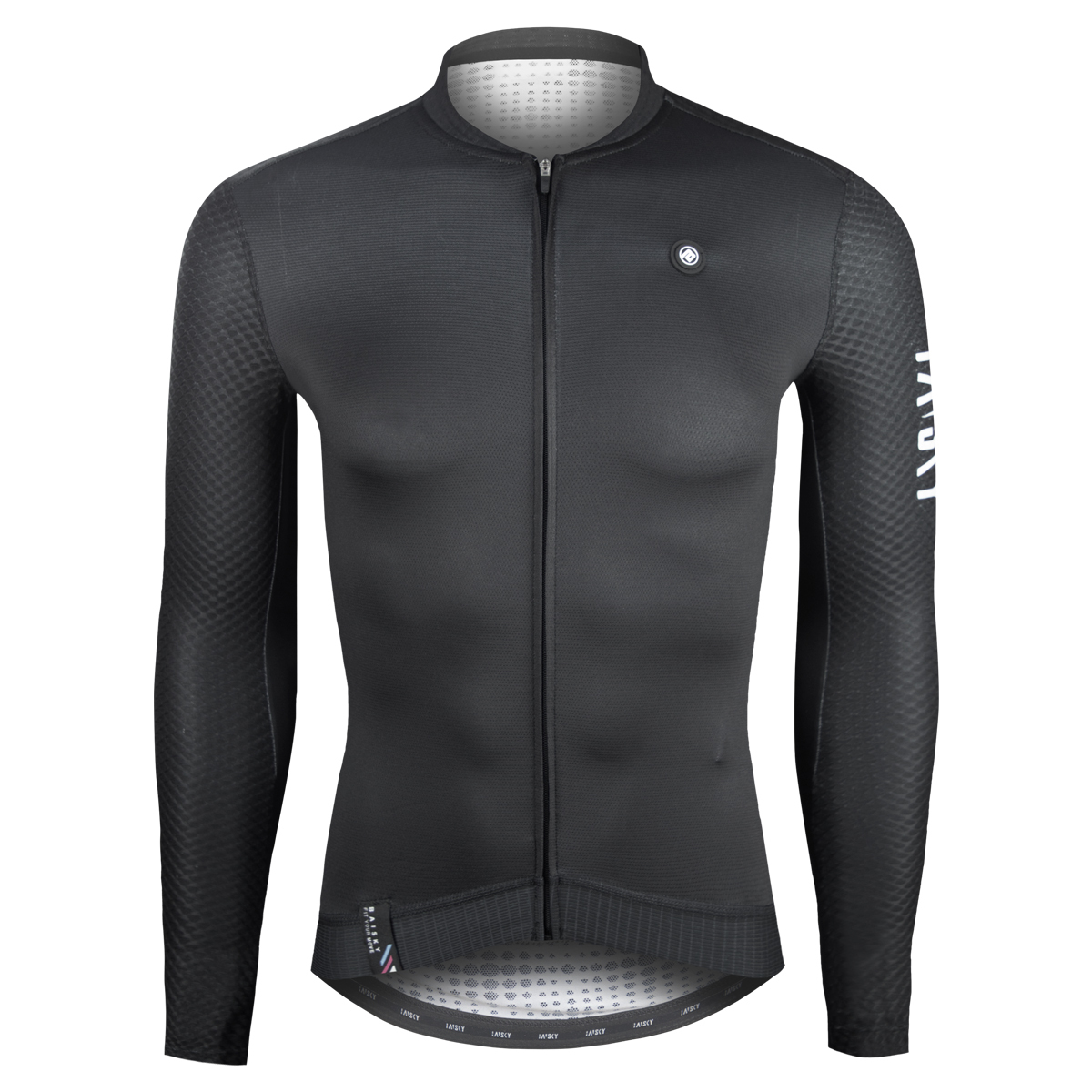 男款薄款長車衣 潔淨 黑