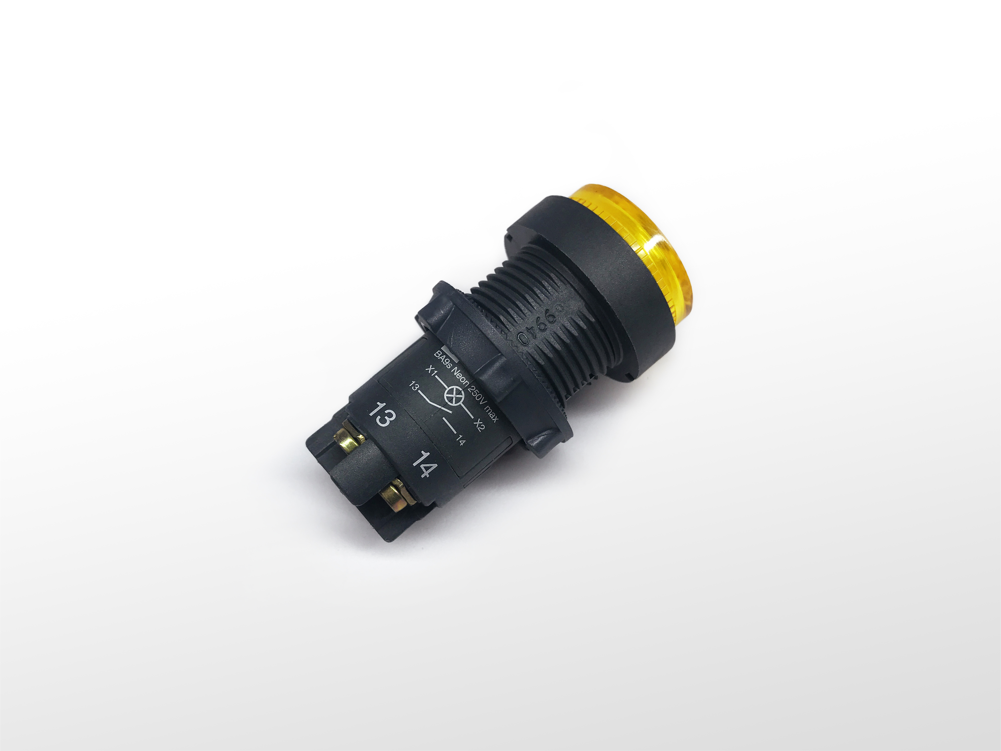 Schneider Electric 凸頂黃色發光復歸式AC230V/1NO按鈕開關 XB7-EW3541