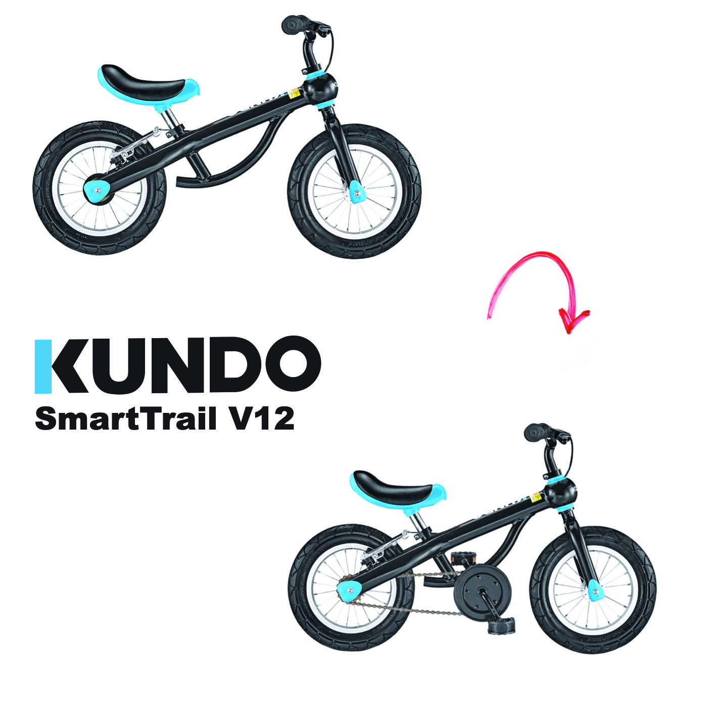 KUNDO SmartTrail 12 吋 2 合 1 平衡/單車 藍色