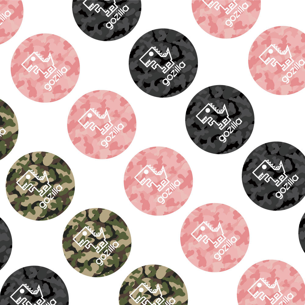 Gozilla 圓形迷彩 抗曬防水車體貼紙