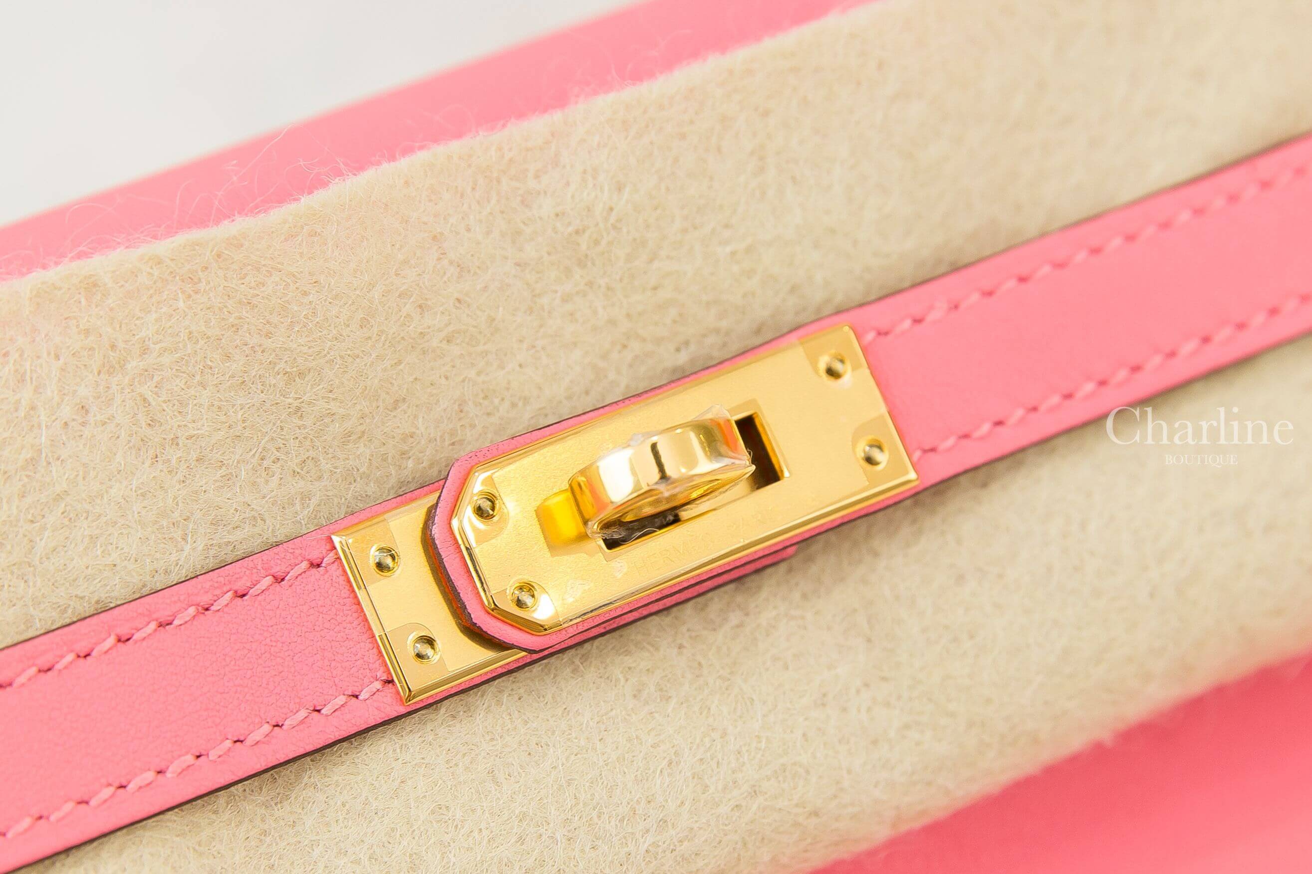Hermès Kelly 25cm 8W Rose Azalee Swift 杜鵑桃粉金釦凱莉包