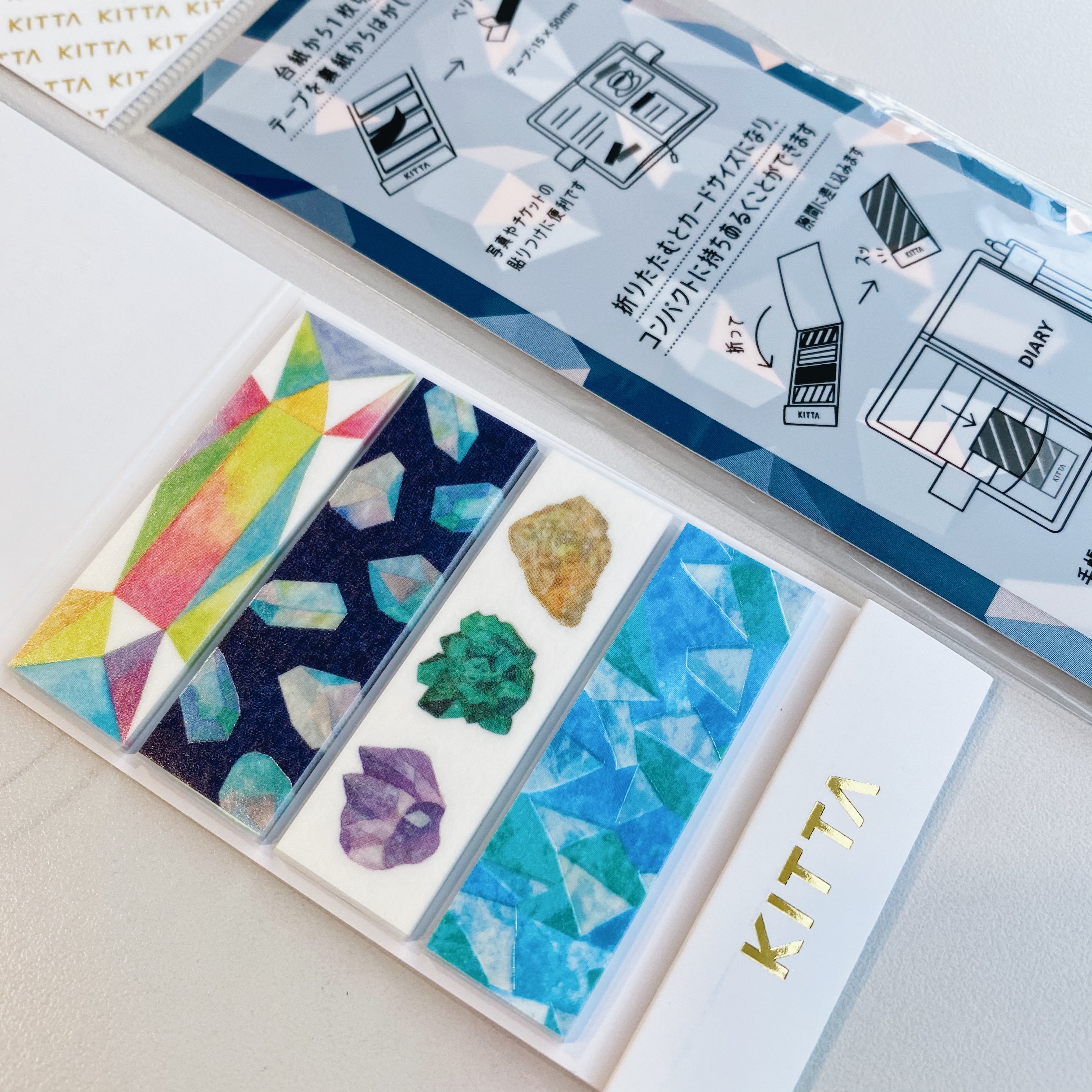 KITTA隨身攜帶和紙膠帶 箔押限定款 礦石 珍珠箔