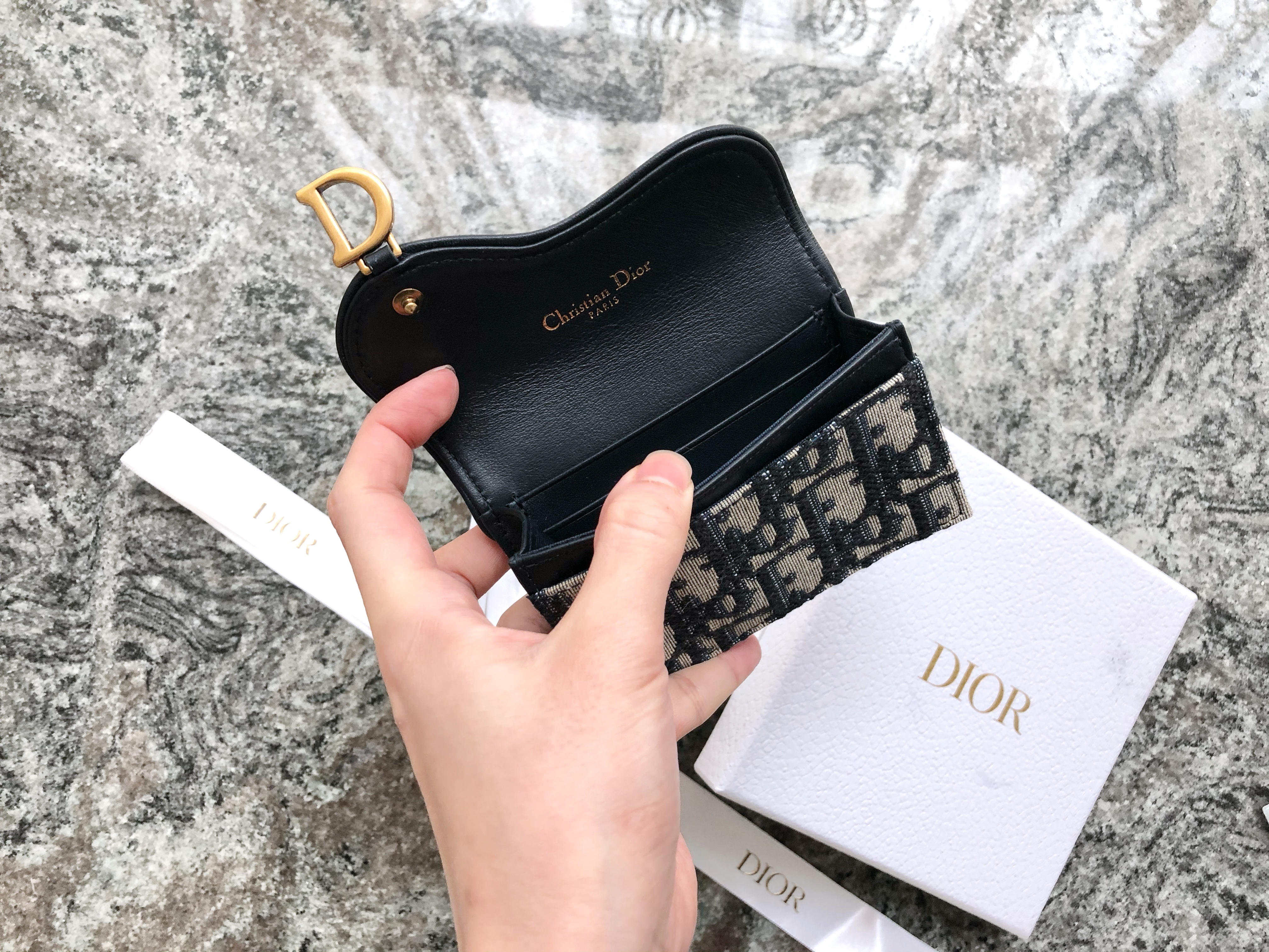 Dior saddle online cardholder