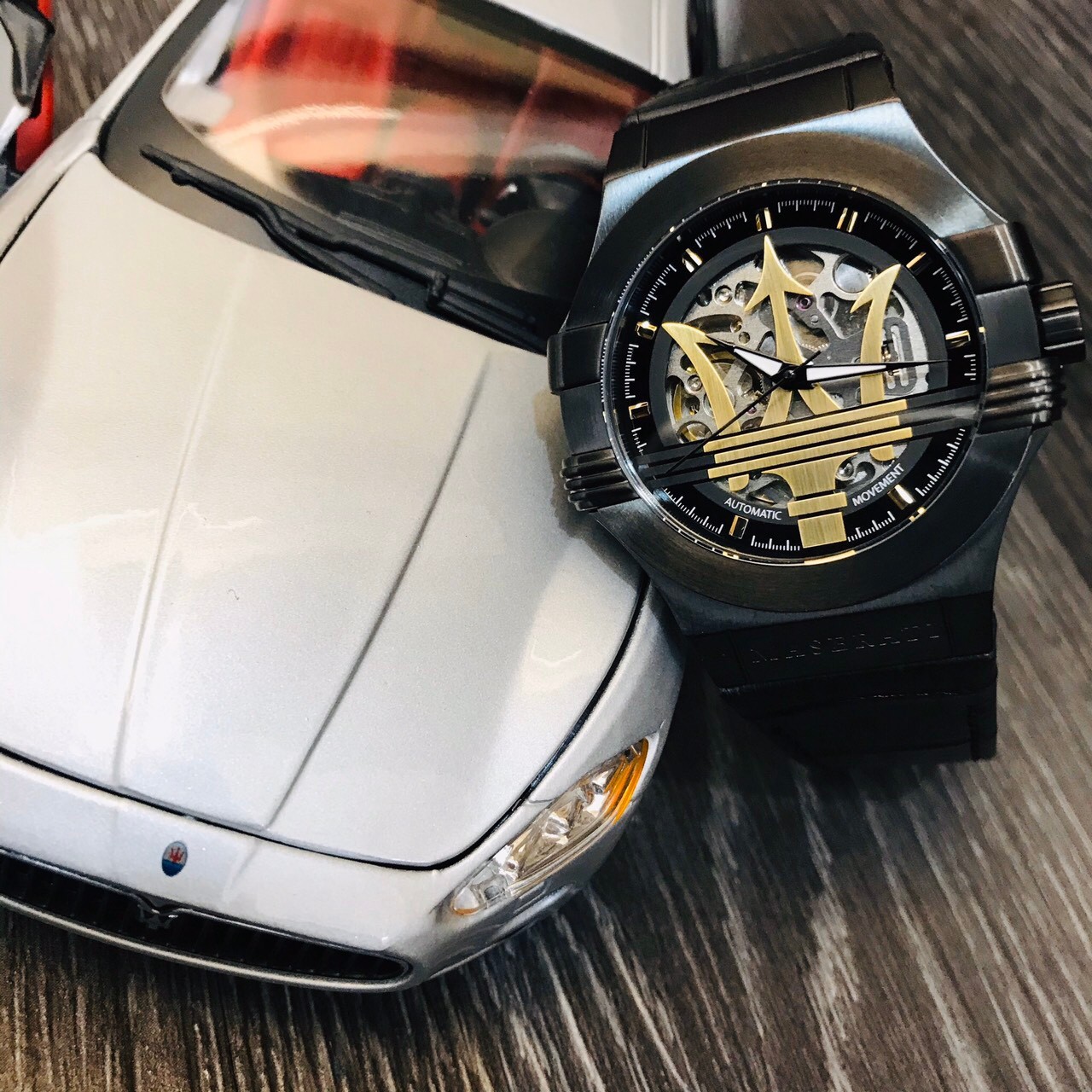 【Maserati瑪莎拉蒂】 經典鏤空大三叉機械錶 R8821108036 (42mm) 現代鐘錶