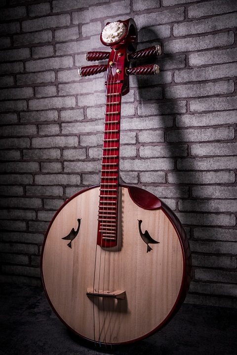 雪梅椴木中阮(麻花軸 附琴袋)