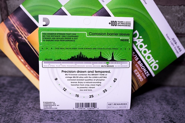 D'addario EZ890 EZ890 木吉他弦 黃銅 第 3 張圖片｜三峽吉他 / Bass