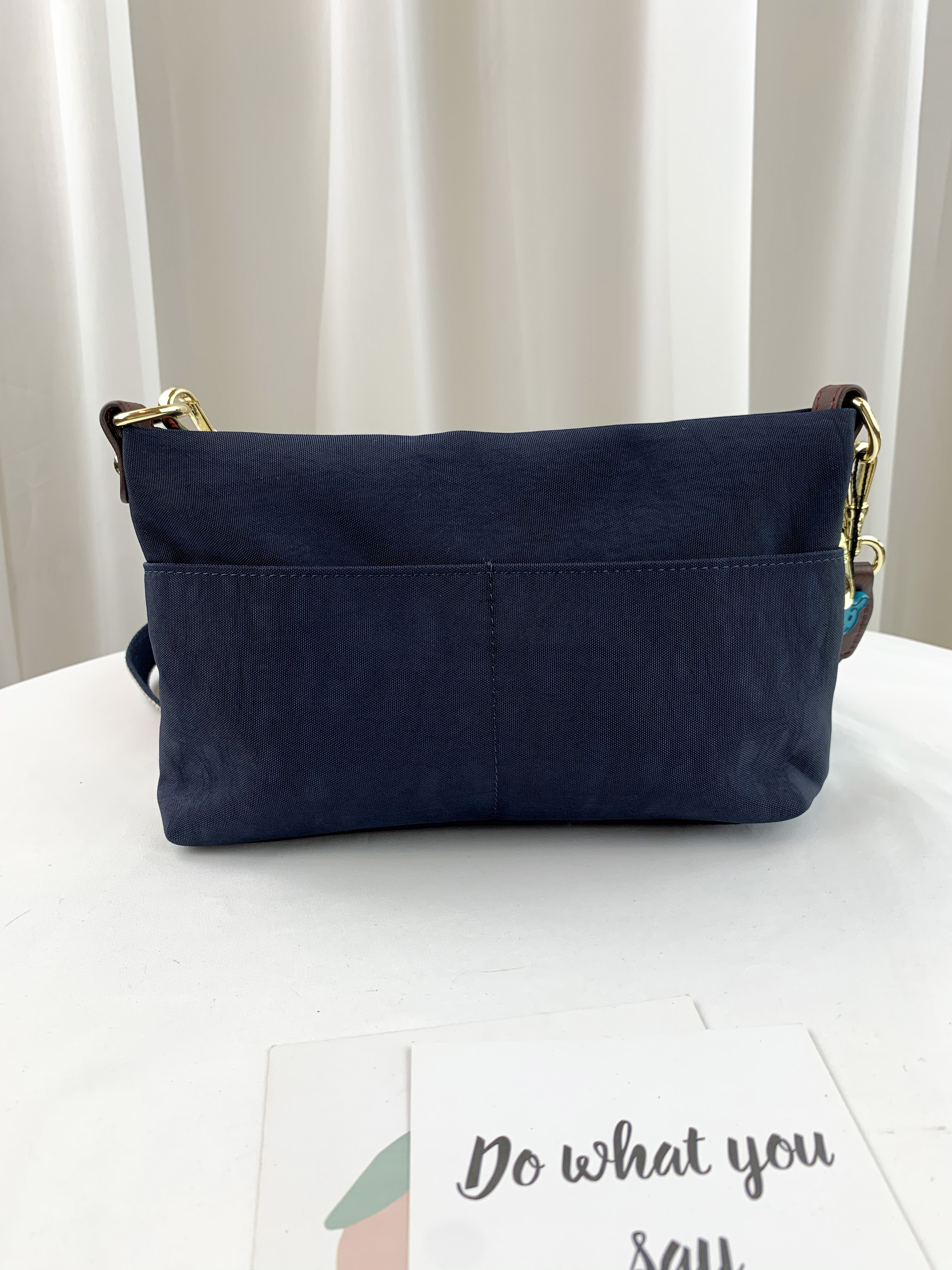 GOODS 織帶藍 水洗紋防潑水側背包  #2737