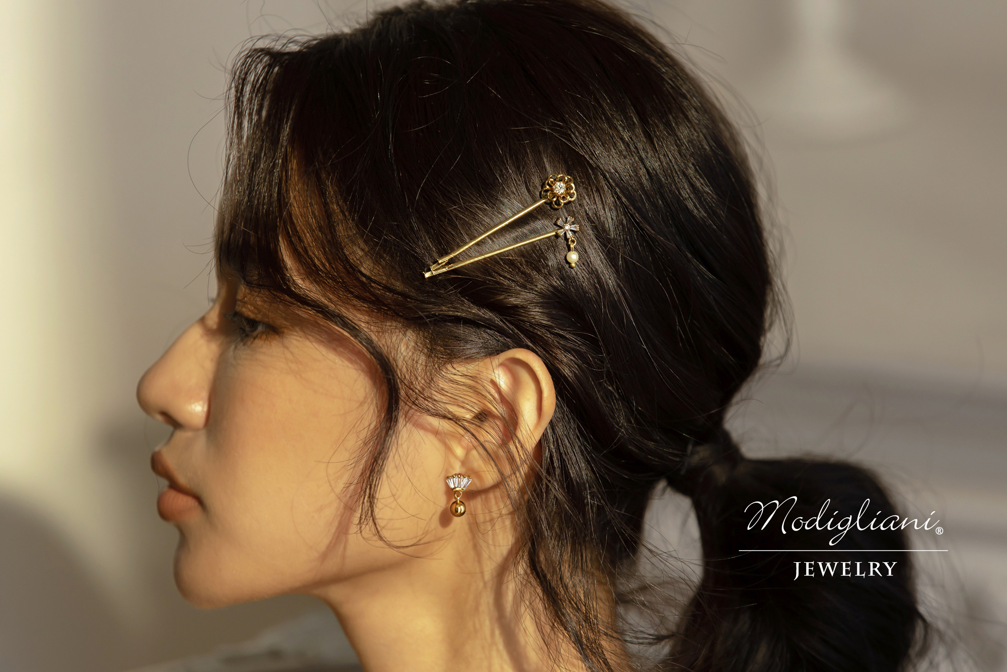 黃銅飾品,黃銅髮夾,髮夾組,花草,珍珠,小巧,氣質