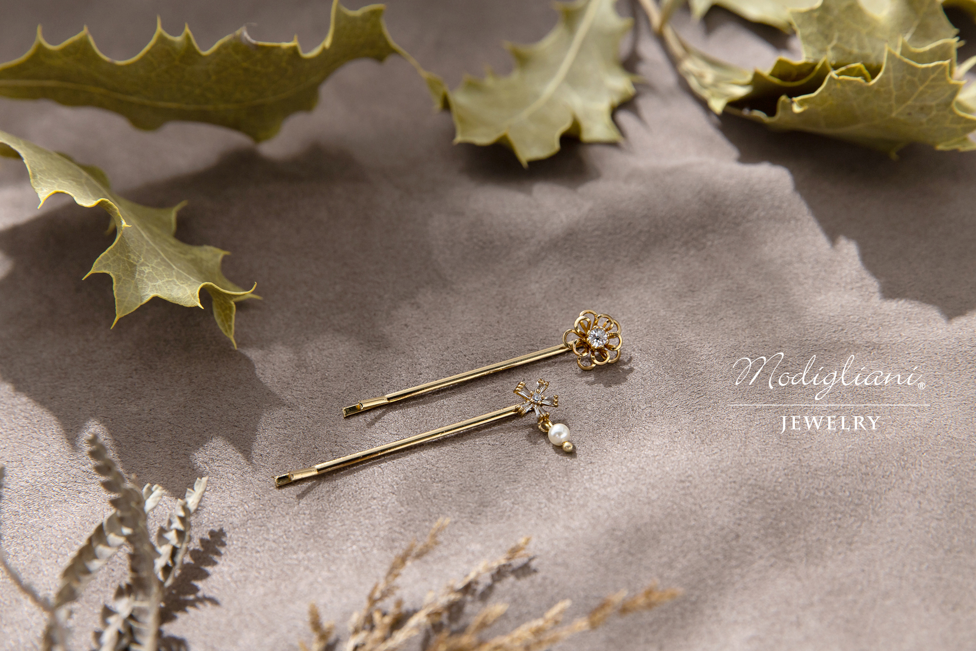 黃銅飾品,黃銅髮夾,髮夾組,花草,珍珠,小巧,氣質