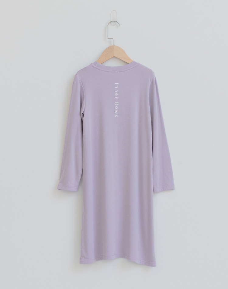 兒童愛吃早餐連身長洋 (淡紫)
