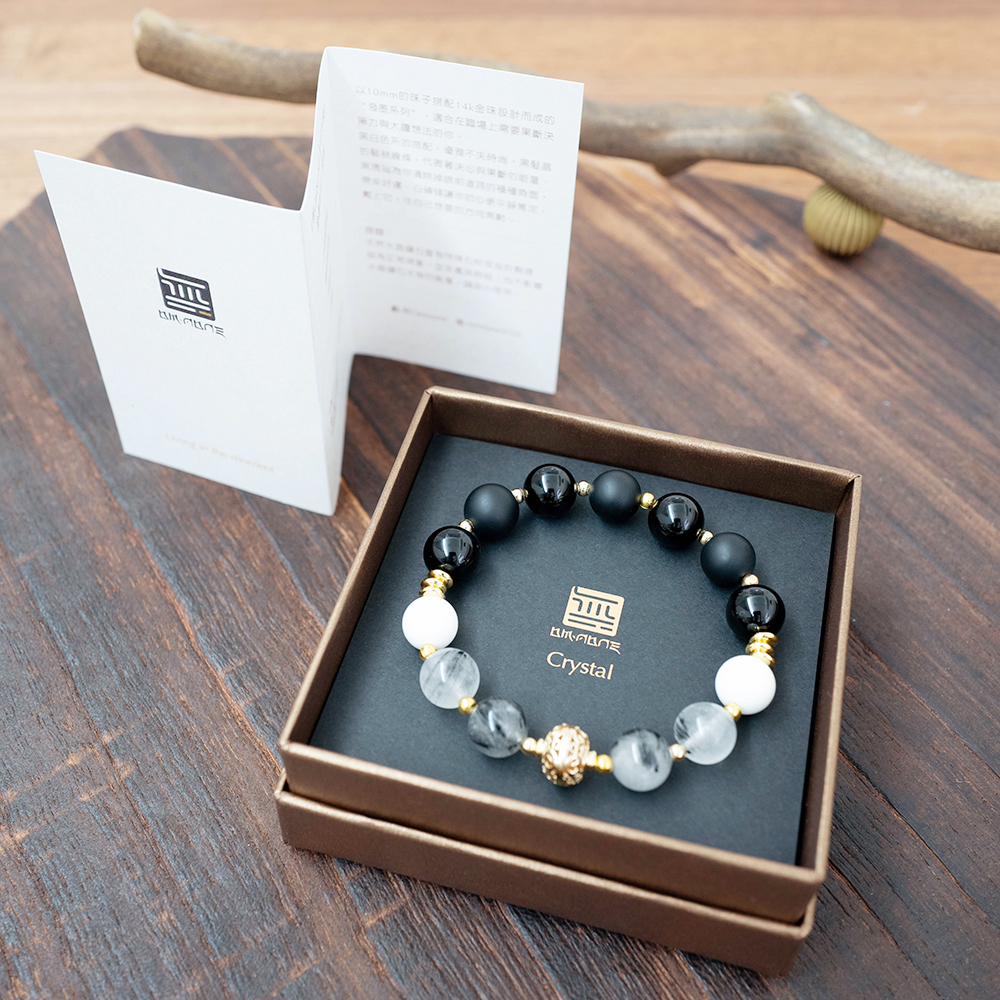 《無OMNONE 玉石手鍊》潑墨系列 - 夜色