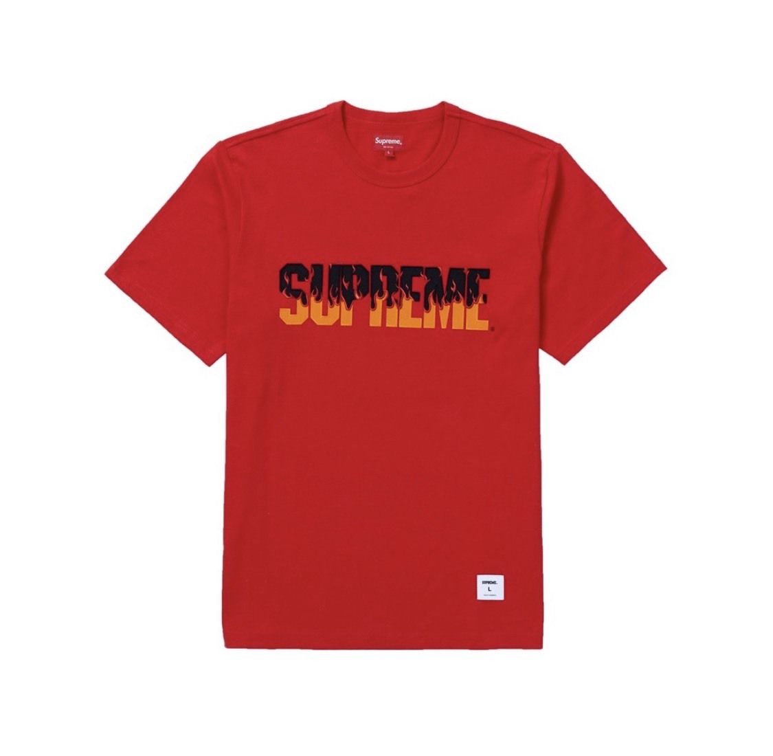 SUPREME FLAME S/S TOP 白/灰/紅-FW19KN91