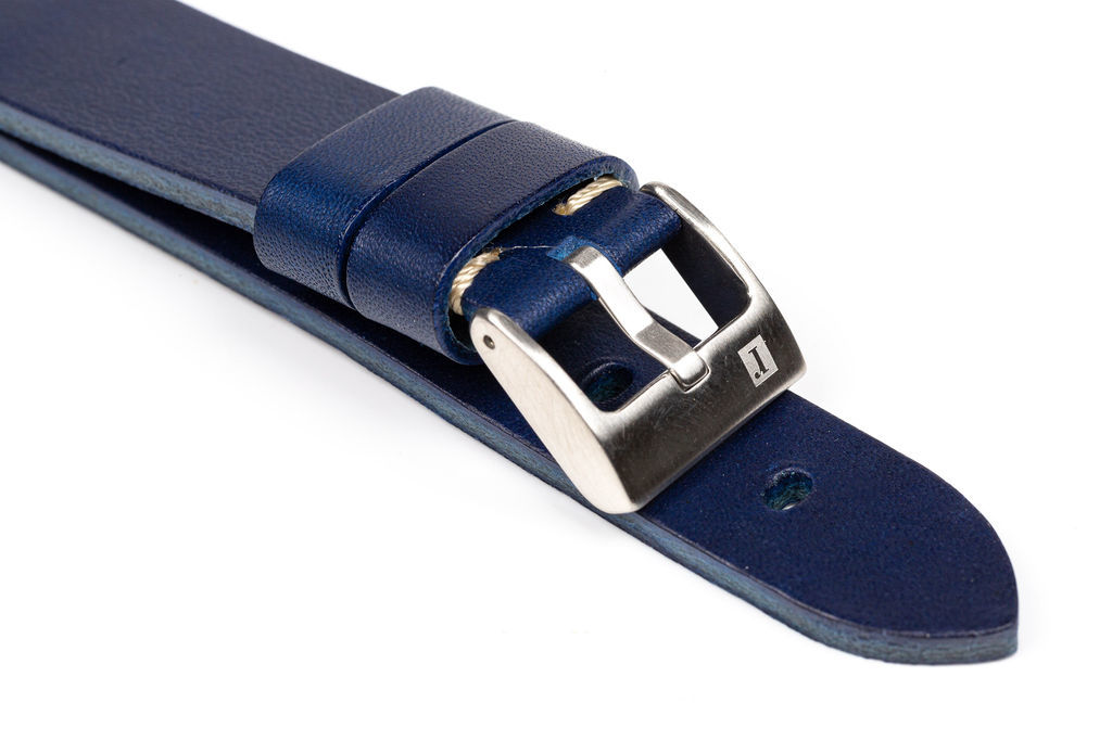 萬年鐘錶 - 手工皮革錶帶 Handmade leather strap  錫耶納 Siena Collection   藍色 blue