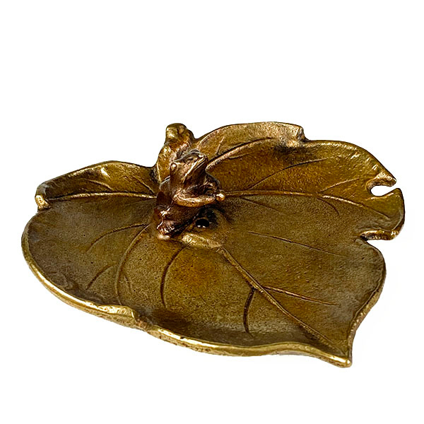 【高岡銅器】葡萄葉青蛙 香立-大