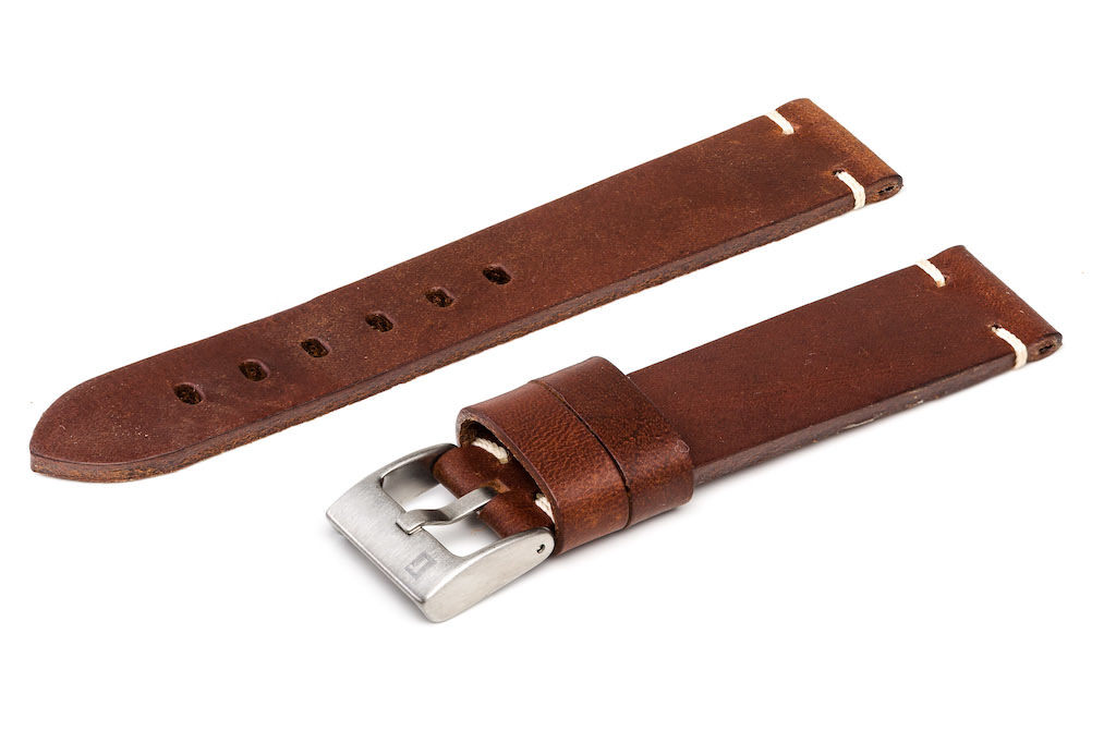 萬年鐘錶 - 手工皮革錶帶 Handmade leather strap  錫耶納 Siena Collection  深棕色 Dark Brown