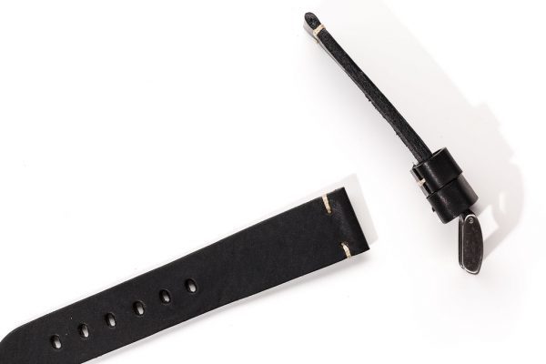 萬年鐘錶 - 手工皮革錶帶 Handmade leather strap  錫耶納 Siena Collection  黑色 Black