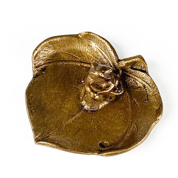 【高岡銅器】葡萄葉青蛙 香立-小