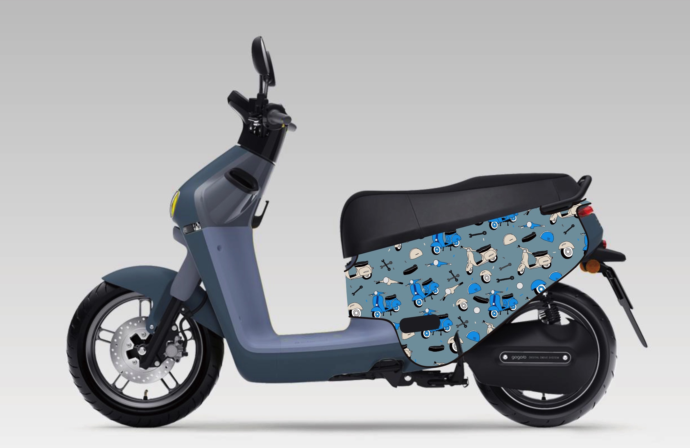 BLR gogoro ID08 藍色雙輪 雙面車套 車身防刮套 潛水衣布 防刮套 保護套 車套 機車配備 電動車防刮 智慧雙輪