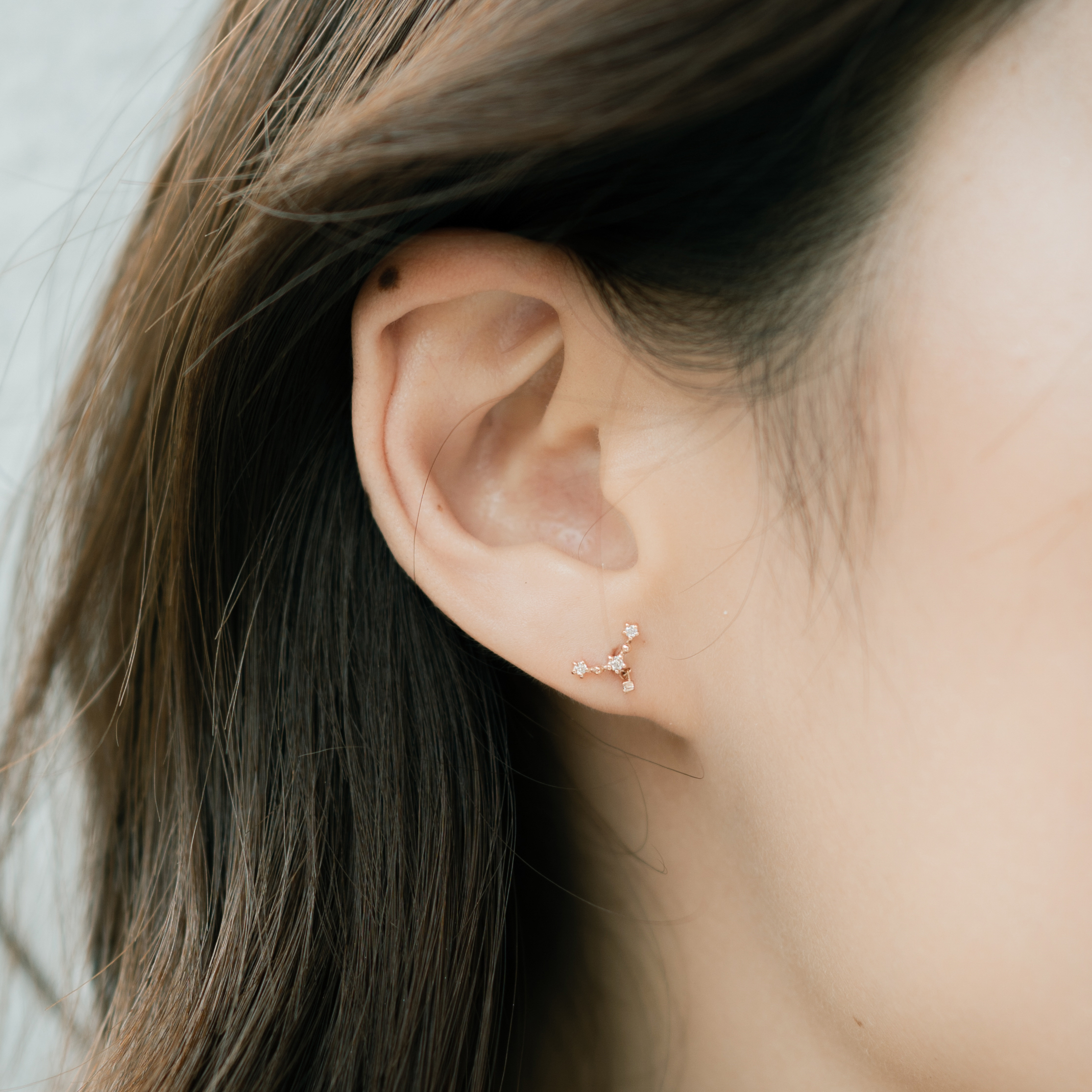 14K Stardust真鑽轉珠耳環