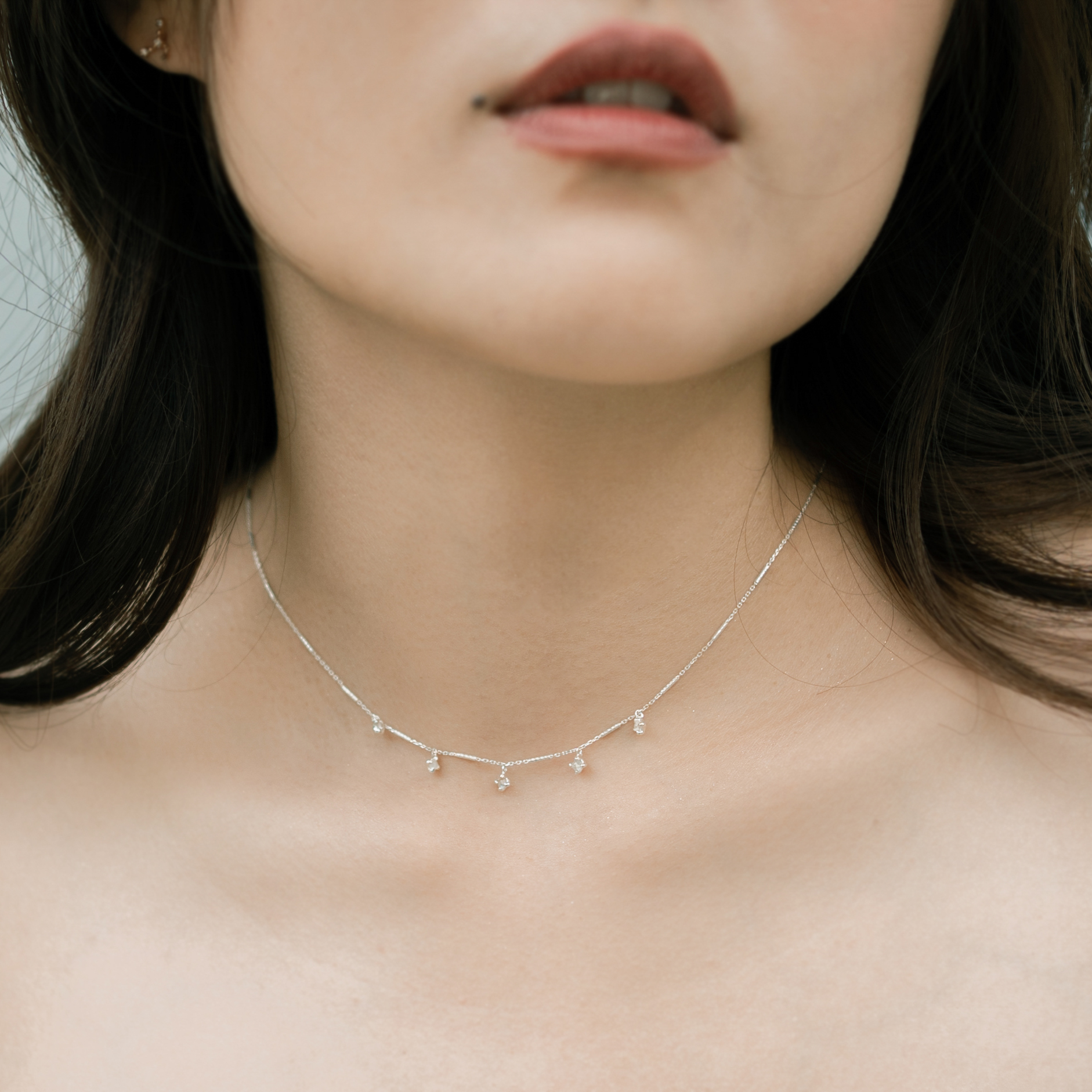 Light String月光石鎖骨鏈