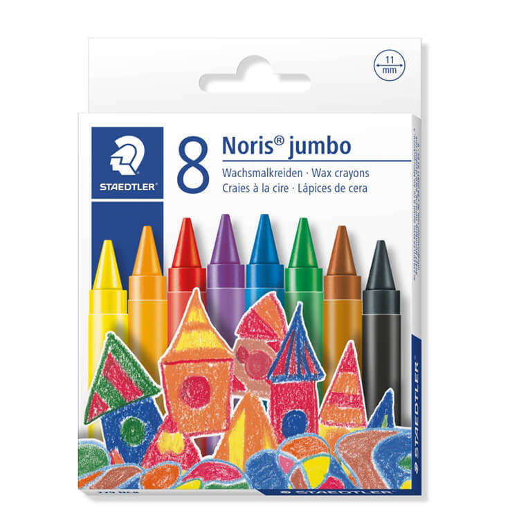 【STAEDTLER 施德樓】加寬兒童無毒油蠟筆8色組 MS229 NC8