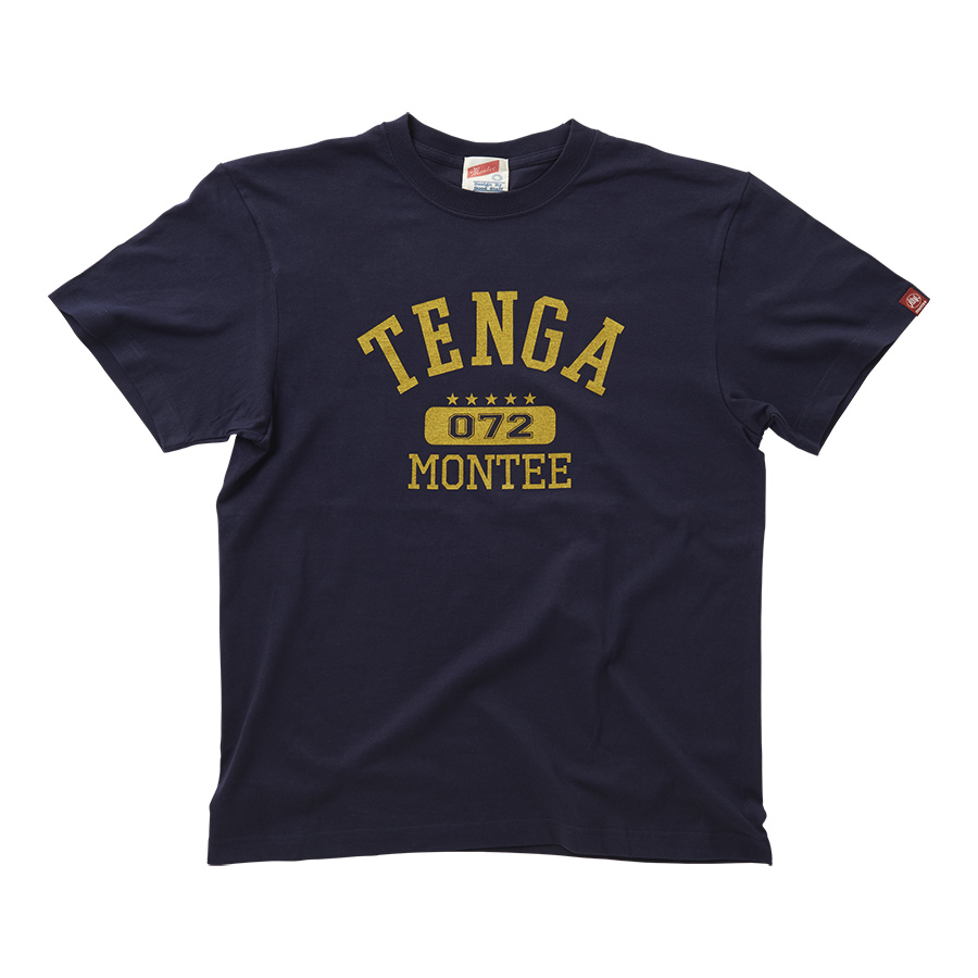 TENGA×montee COLLEGE-TEE White×WineRed 5th anniversary