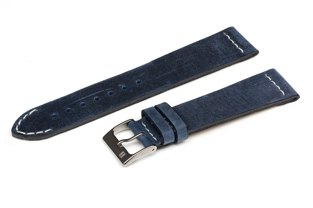 萬年鐘錶 - 手工皮革錶帶 Handmade leather strap  威尼斯 Venezia Collection  藍色 Blue