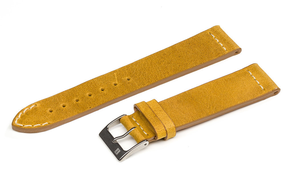 萬年鐘錶 - 手工皮革錶帶 Handmade leather strap  威尼斯 Venezia Collection 黃色 Yellow