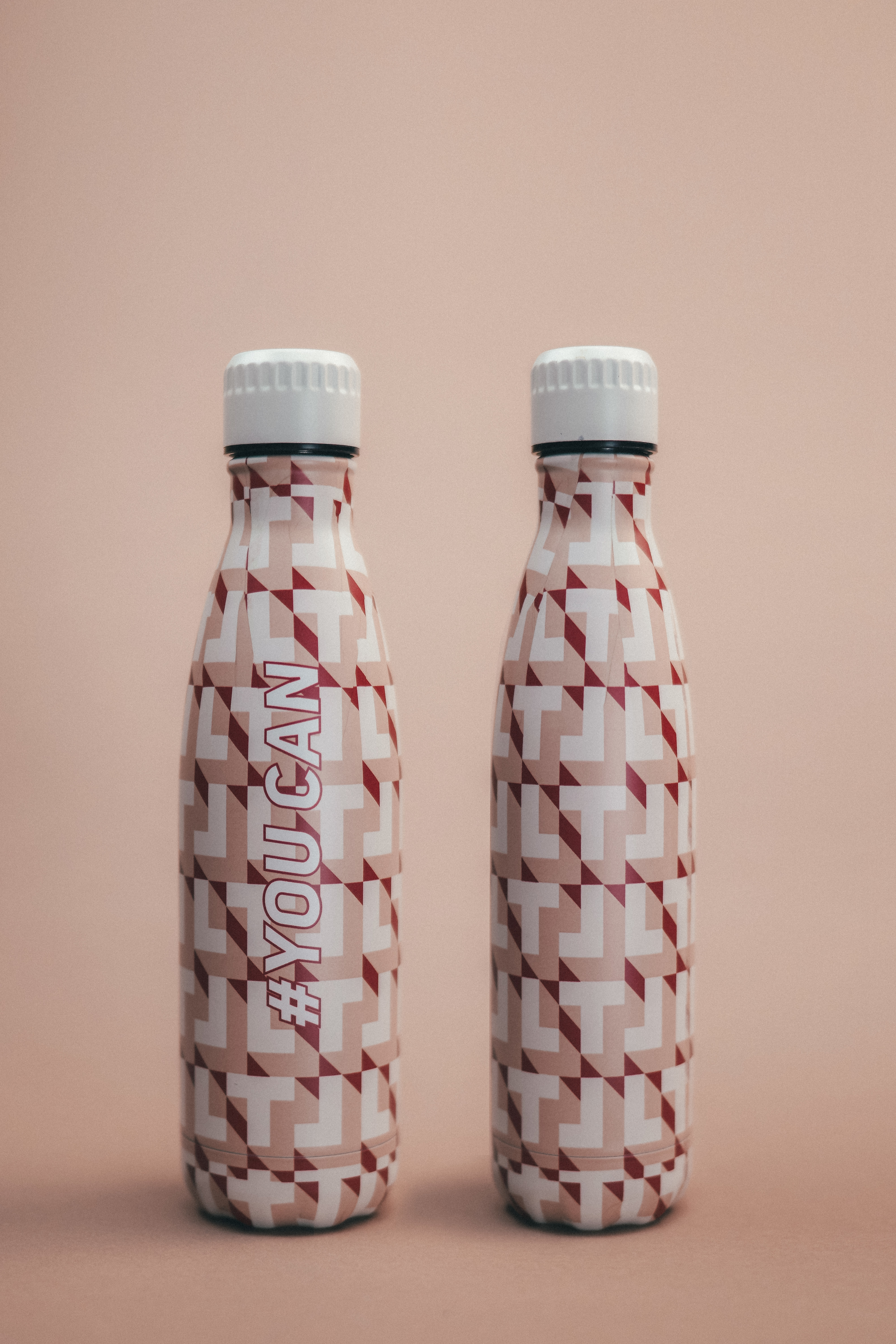 【我不完美但我可以】雙層保溫不鏽鋼水樽連水樽袋 - 杏色