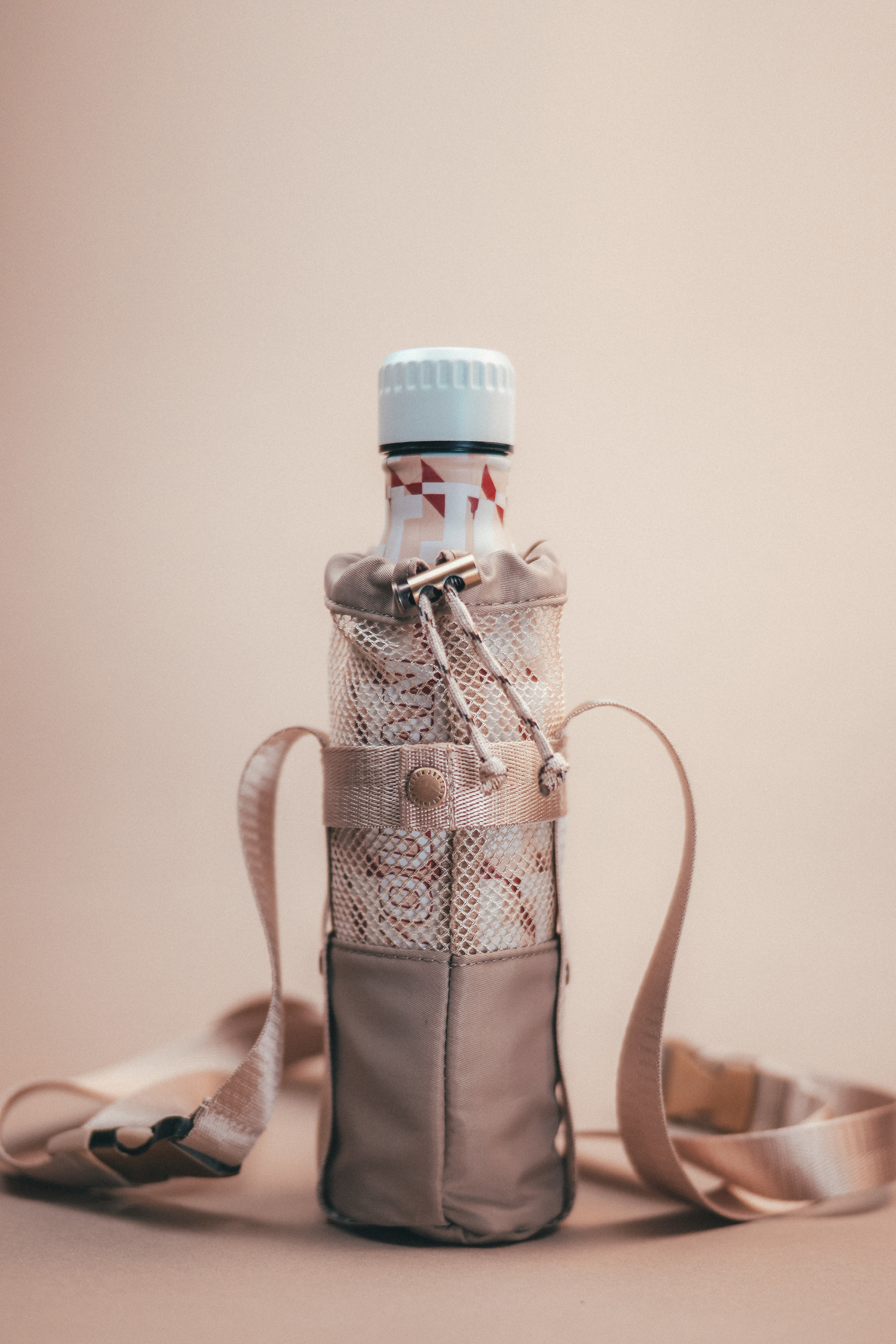 【我不完美但我可以】雙層保溫不鏽鋼水樽連水樽袋 - 杏色