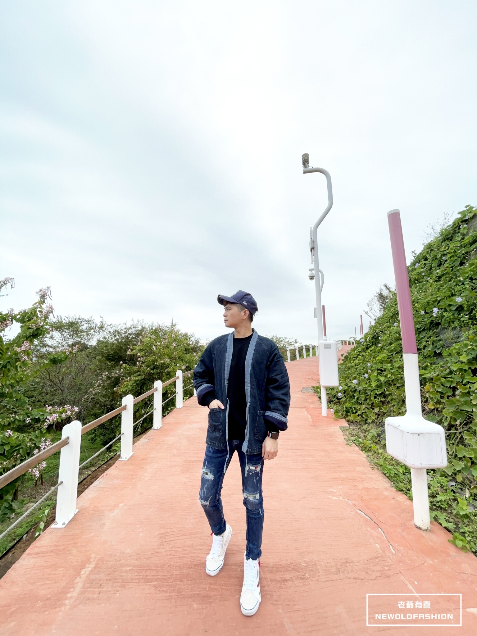 『新品上市』重磅藍滾邊刷絨牛仔武士外套