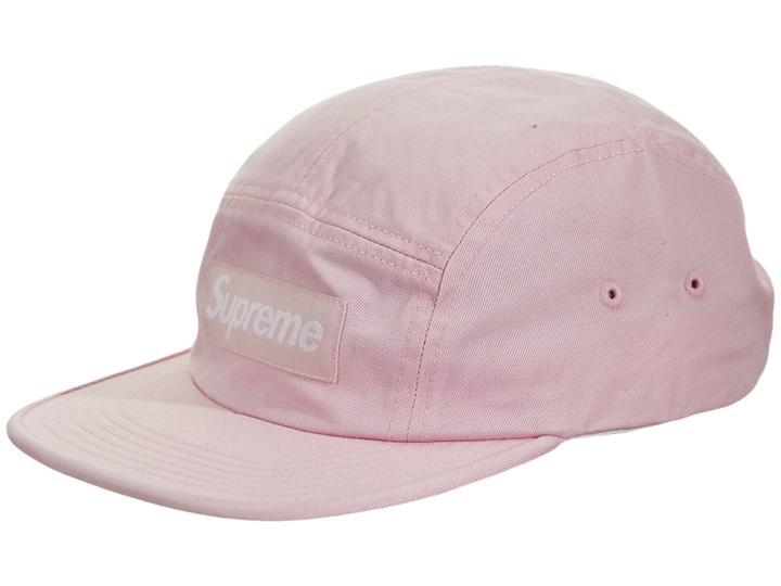 SUPREME WASHED CHINO TWILL CAMP CAP BOX LOGO六分割帽 粉色-SS18H75