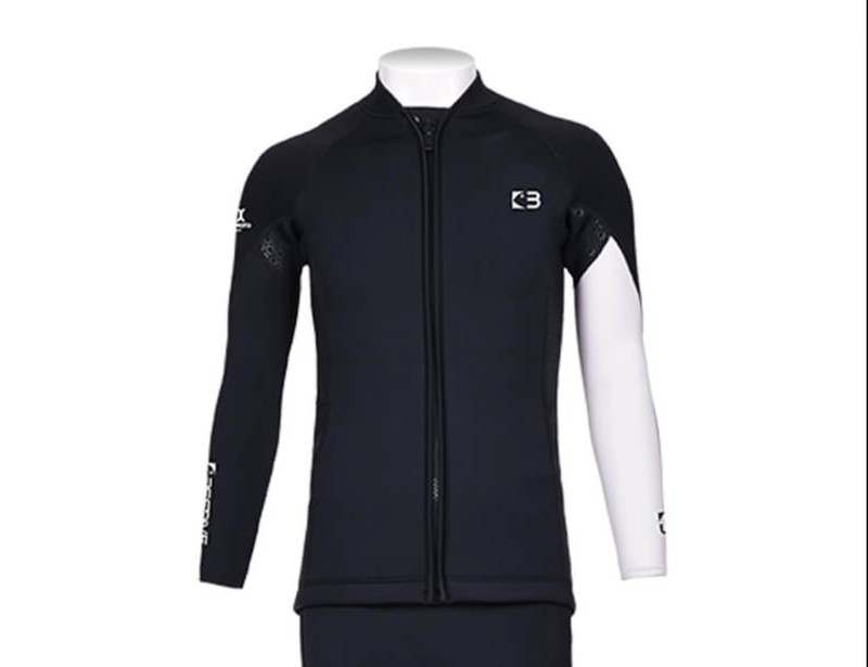 ▲現貨-Bestdive 男款 2mm 黑白系列 防寒上衣-黑身白手