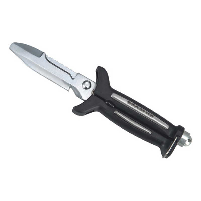 problue4.5英吋 2合一剪刀式潛水刀(平刀)KN-27B