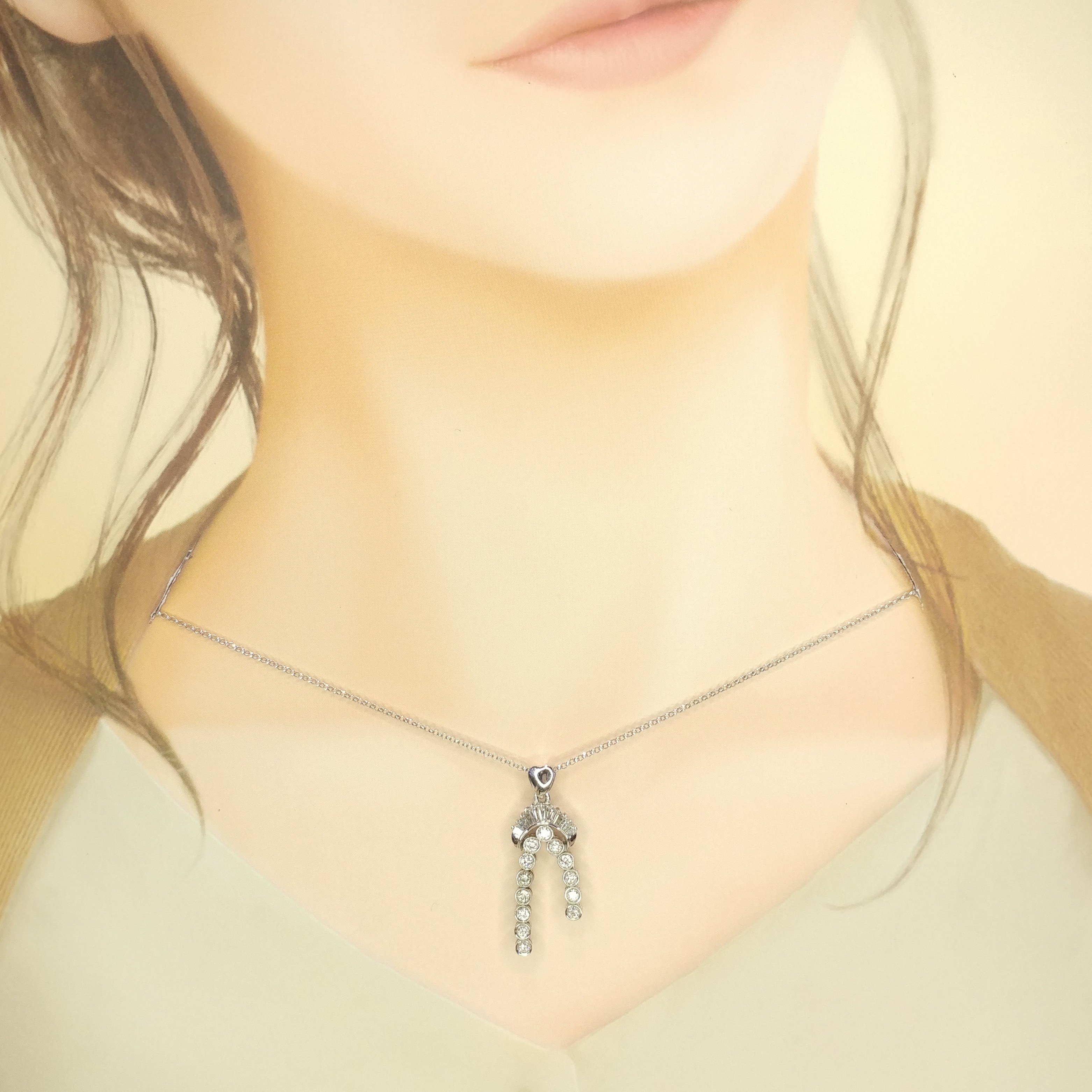 18K White Gold 0.53ct Diamond Pendent