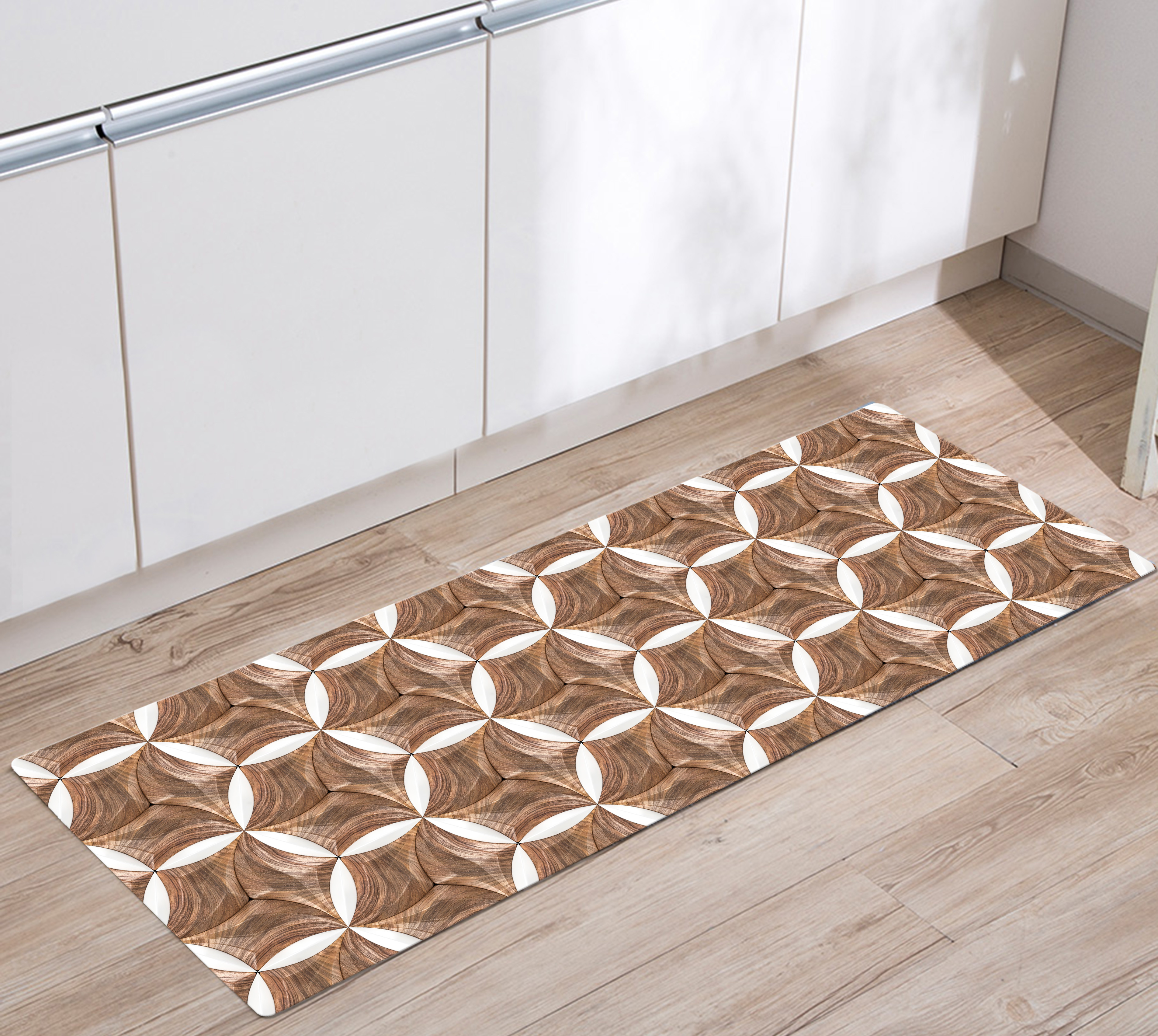 皮革防水防滑廚房踏墊(三種尺寸)_木環