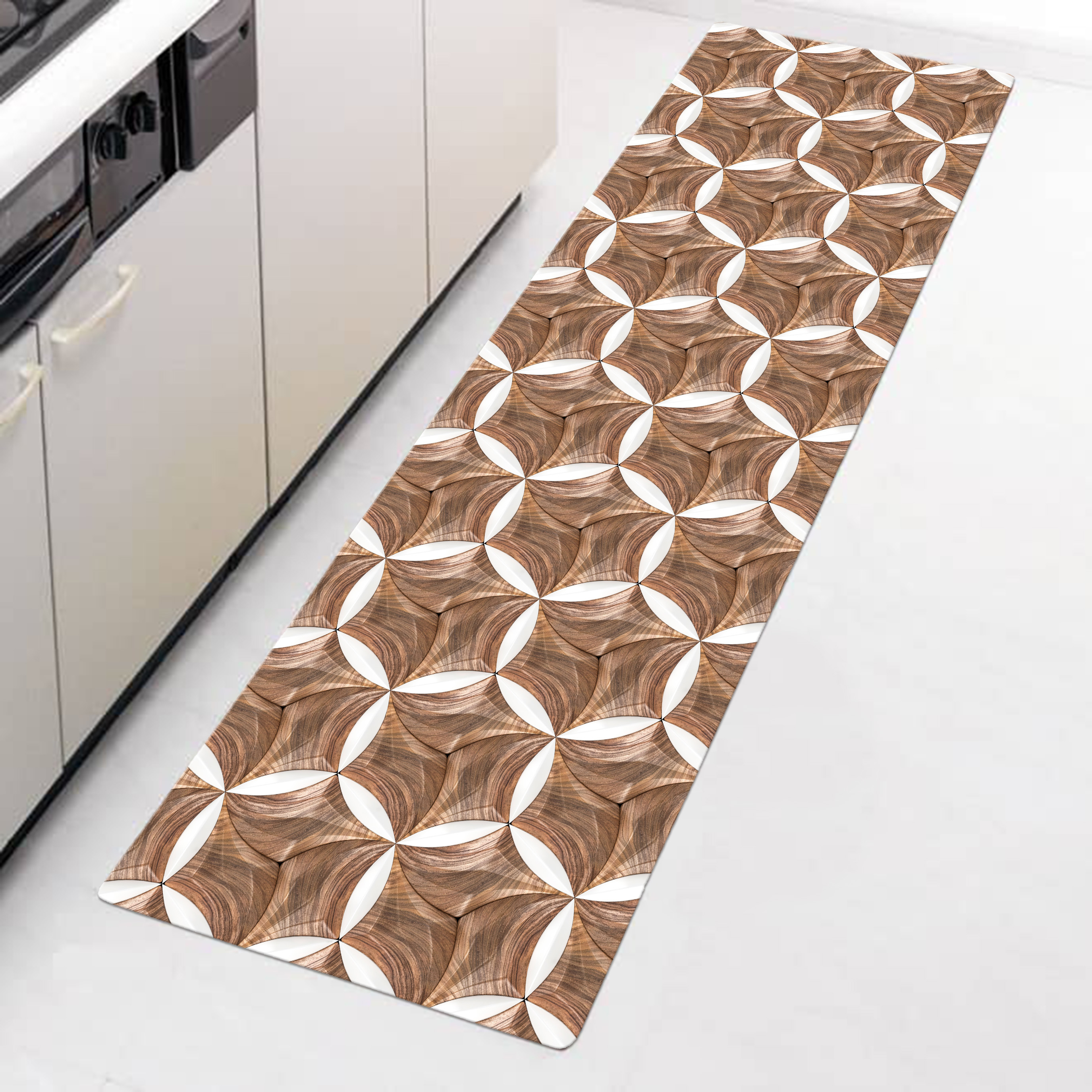 皮革防水防滑廚房踏墊(三種尺寸)_木環