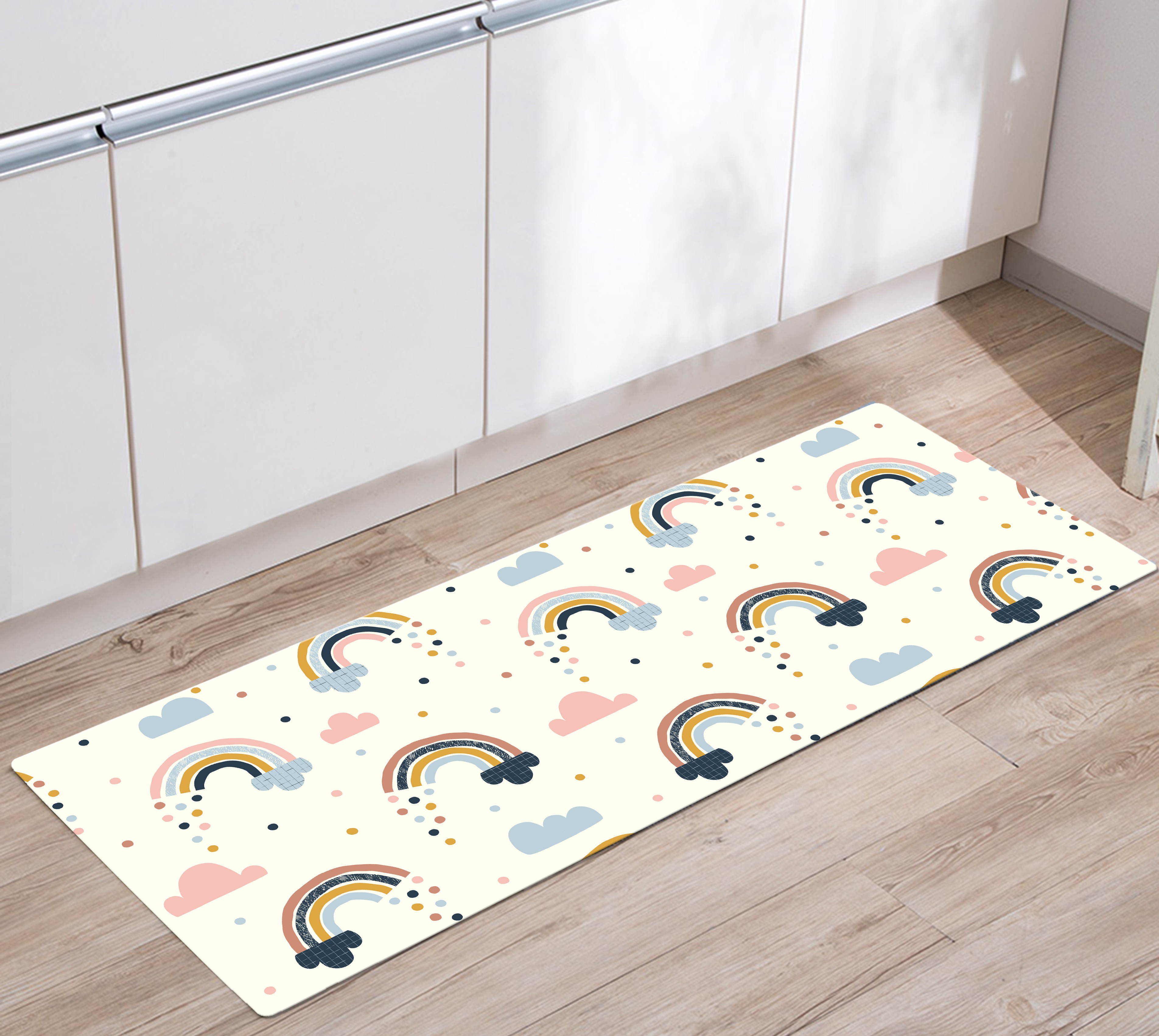 皮革防水防滑廚房踏墊(三種尺寸)_彩虹