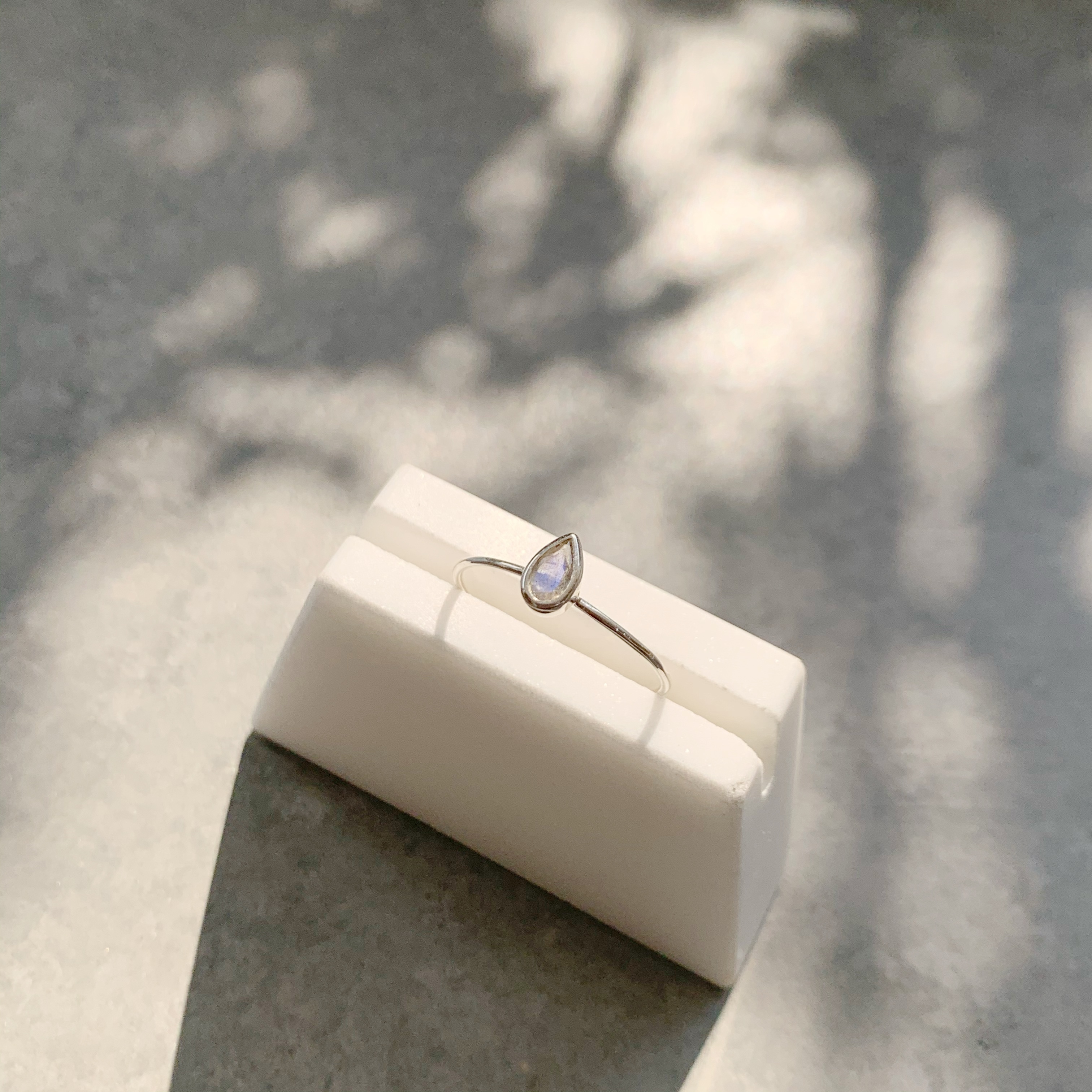 Lego水滴拉長石戒指