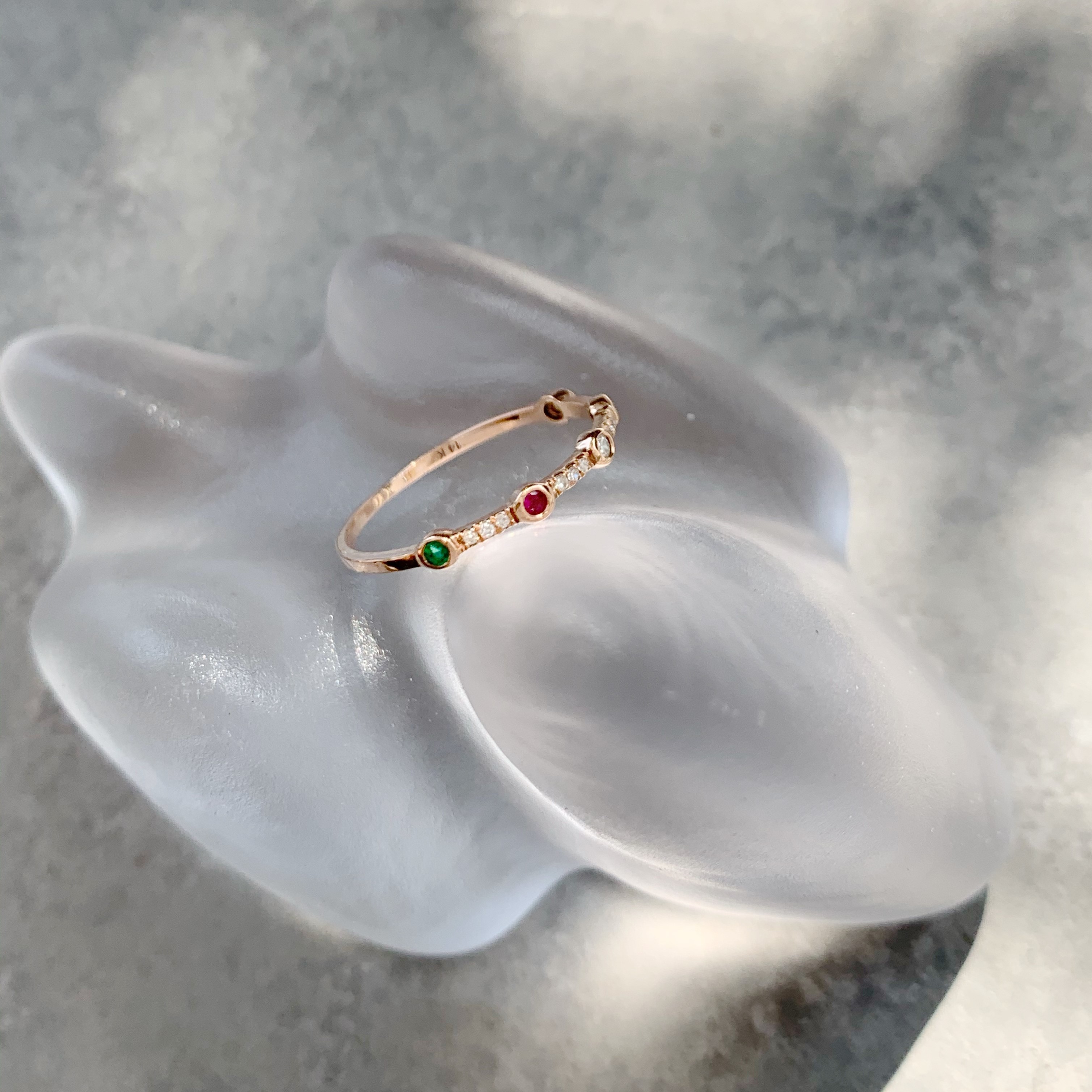 14K Gorgeous彩寶排鑽戒指